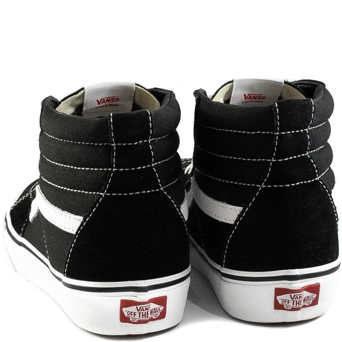 Tênis Bota Cano Alto Preto com Branco Feminino