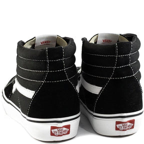 Tênis Bota Cano Alto Preto com Branco Feminino